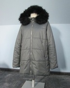 Szara jesienno zimowa kurtka z kapturem Mohito