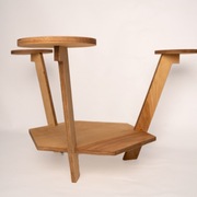 Duży kwietnik drewniany, stojak na rośliny 45cm