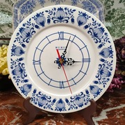 Ładny porcelanowy zegar - Wzór cebulowy - Weimar Electronic - 26,5 cm