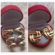 2 pary kolczyki kolor złoty wkręty sztyfty kolczyki stal nierdzewna okazja