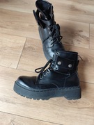 Czarne botki workery z kieszonką rozmiar 39 