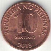 Filipiny 10 sentimo centymów 2013 -  17 mm - nr 3