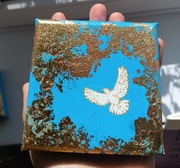 Obraz 10x10 cm Duch Święty, ptak, złoty, złoto, religijny