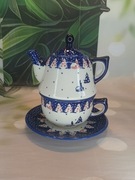 Filiżanka ceramiczna Bolesławiec imbryk Tea for one ceramika Bolesławiec 