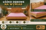 Łóżko dębowe lite 180x200 | ręczna robota | naturalny dąb | solidne