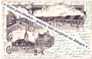 BUK k. Poznań Posen Litografia jednobarwna poczta rynek kościół ulica 1905