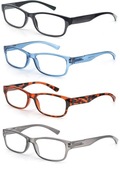 Okulary do czytania MODFANS 4 szt lekkie sprężynowe oprawki unisex +2,25