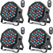 Zestaw Reflektor LED PAR 4 szt. RGB 36 LED DMX oświetlenie sceniczne