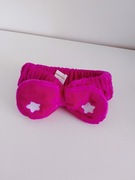 różowa opaska kosmetyczna do włosów z kokardą