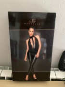 F223 Overall with tulle top and choker L