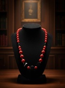 unikat nowy naszyjnik opera z koral i agat srebro 925 idealny 70 cm