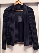 MARYNARKA NARZUTKA MARK&SPENCER GRANATOWA W BIAŁE PASKI M/L 