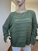 ażurowy sweter khaki na wiosnę lato oversize – L/XL esmara nowy 