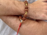 Bransoletka Rudraksha 5 Mukhi naturalna regulowana 20~25 cm energia