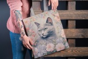 Torba z autorska grafiką. Kot.