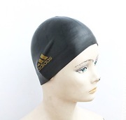 ADIDAS Czepek kąpielowy silikonowy na basen CZARNY Zestaw = 2 sztuki