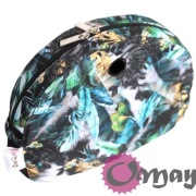 Czarny organizer do Obag MOON LIGHT liście pióra zielone 2 kieszenie OMAY