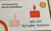 ŚWIECE LED ZESTAW 12 SZT Z PILOTEM ELEKTRYCZNE ŁADOWANE USB