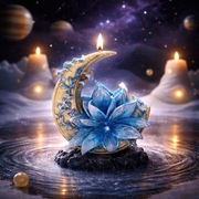 świeca księżyc lotos prezent walentynki dzień kobiet matki wiosna komunia