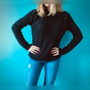 CZARNY I RUDY nowy sweterek damski uniwersalny