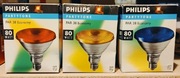 Żarowki Philips PAR38 80W E27 kolorowe 3 szt kpl