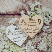 Magnes ślubny z suknią i garniturem - podziękowanie dla gości - 10 szt