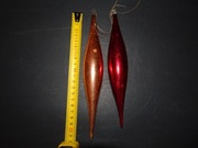 Bombki sople duże 2 sztuki, szklane, PRL, retro, vintage