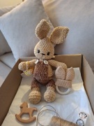 Pluszowy królik królisia na szydełku handmade wielkanoc naturalna zabawka 