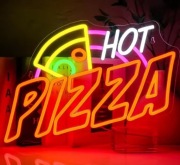 NEON PIZZA SZYLD LED NA OKNO HOT PIZZA BAR RESTAURACJA PUB CLUB PIZZERIA 