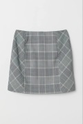 H&M spódnica mini ołówkowa w kratę szara krata preppy kraciasta kratka y2k