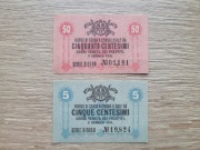 50 , 5 Centesimi 1918 r. Włoski banknot zastępczy oryginał ,