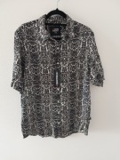 Nowa Koszula L 100% Wiskoza Wzór Węża Rockstar Party Festiwal Skóra Węża 