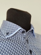 NOWA, wizytowa wzorzysta męska koszula Denim Culture twisted yarns