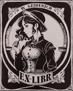 Ex libris Panna Linoryt Grafika Artystyczna artwg