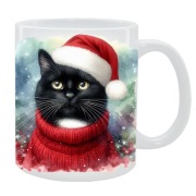 KUBEK Z KOTEM NA ŚWIĘTA, PREZENT, PERSONALIZOWANY, 24HWYS