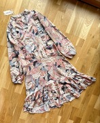Nowa jedwabna sukienka ornamentowa New Collection r. S