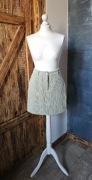 Pieces spódnica mini sztruksowa sage green high waist S 36 corduroy