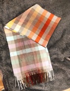 Ciepły kolorowy szalik damski z frędzlami jesień jesienny