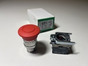 Schneider XB4BS8445 wyłącznik bezpieczeństwa 22mm, styk NC + NO, czerwony