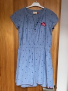 LEGO Sukienka letnia 146/152 bawełna niebieska w kropki serduszko