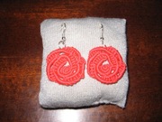 kolczyki makrama czerwone bigle