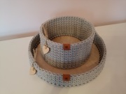 Zestaw Boho Handmade Rękodzieło ze sznurka bawełnianego taca koszyk 