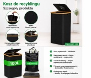 Kosz na butelki kaucyjne, zwrotne - 100 litrów z dwoma wyjmowanymi workami