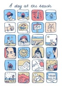 "A day at the beach" - pocztówka, grafika cyfrowa, format 14,2x9,8cm