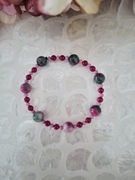 Bransoletka handmade z naturalnych kamieni mika epidot jadeit 