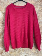 Bonprix Sweter czerwony ażurowy M/L