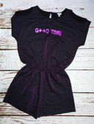 164 OVS Fioletowy kombinezon z brokatem