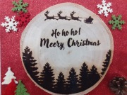 Świąteczna dekoracja plaster drewna z grawerem