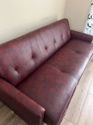 skórzana kanapa powojenna z prawdziwej skóry używana