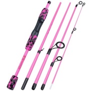 Wędka spinningowa 170 cm, 7-17g wyrzut, różowa